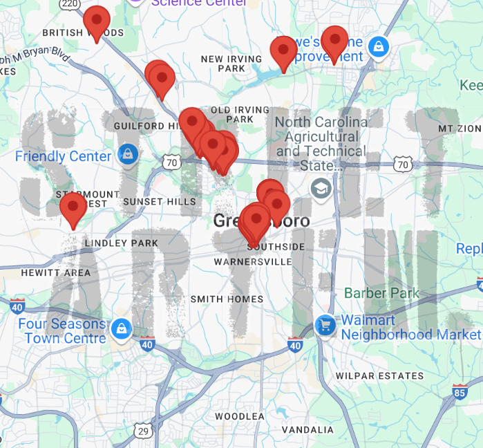 Greensboro NC Mural Map