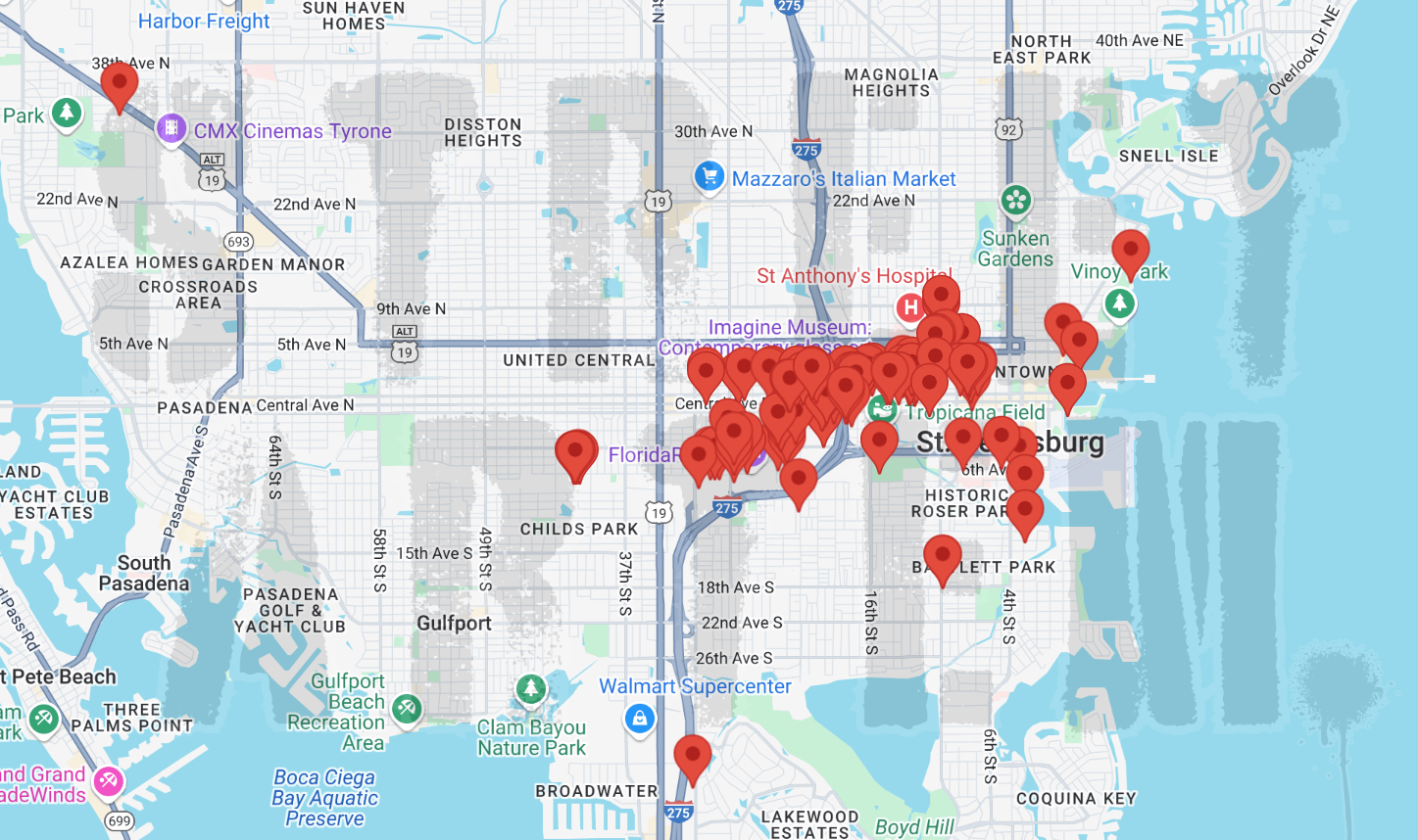 St. Petersburg Shine Street Art Murals Map